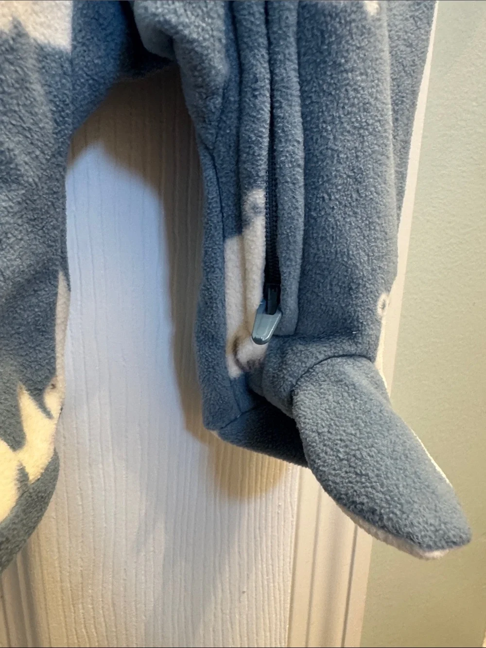 Carter's Blue Fleece Polar Bear Footed One-Piece